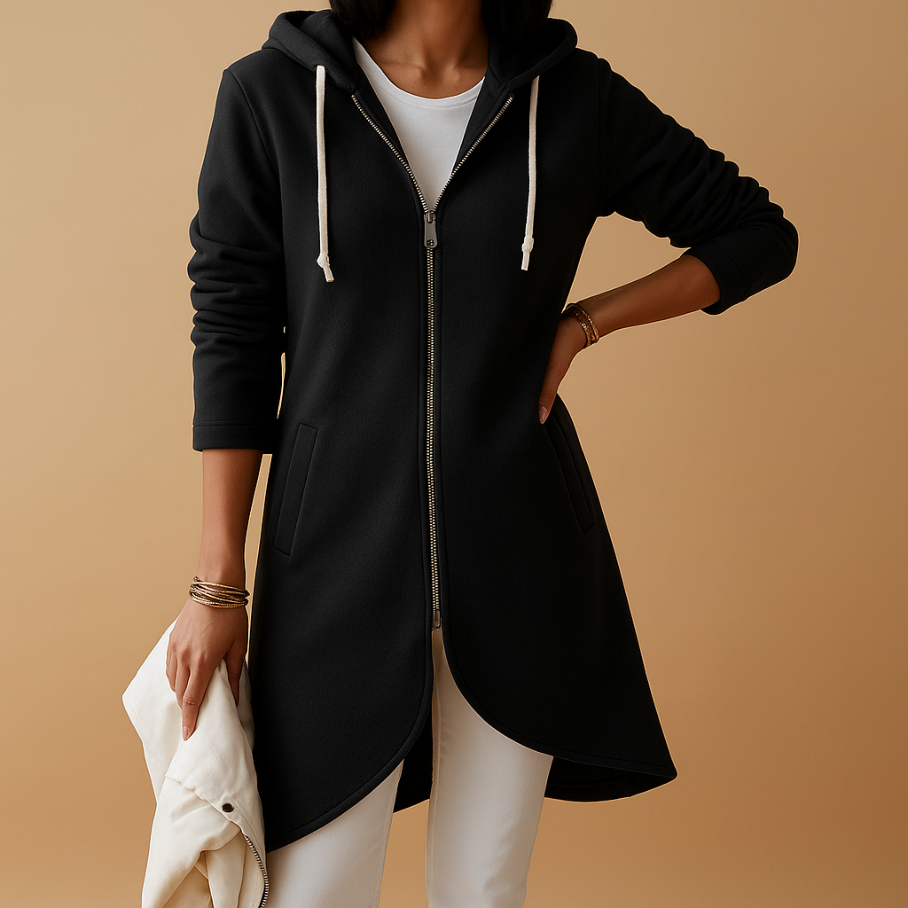 Women’s knitted zip cardigan in cotton blend with relaxed silhouette, available in beige, black, khaki, pink, and grey for stylish everyday wear.