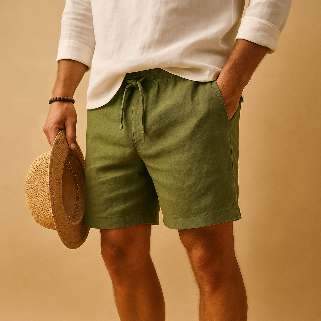 Men’s light summer shorts with drawstring and side pockets, perfect for warm days, beach trips, and everyday leisure wear.