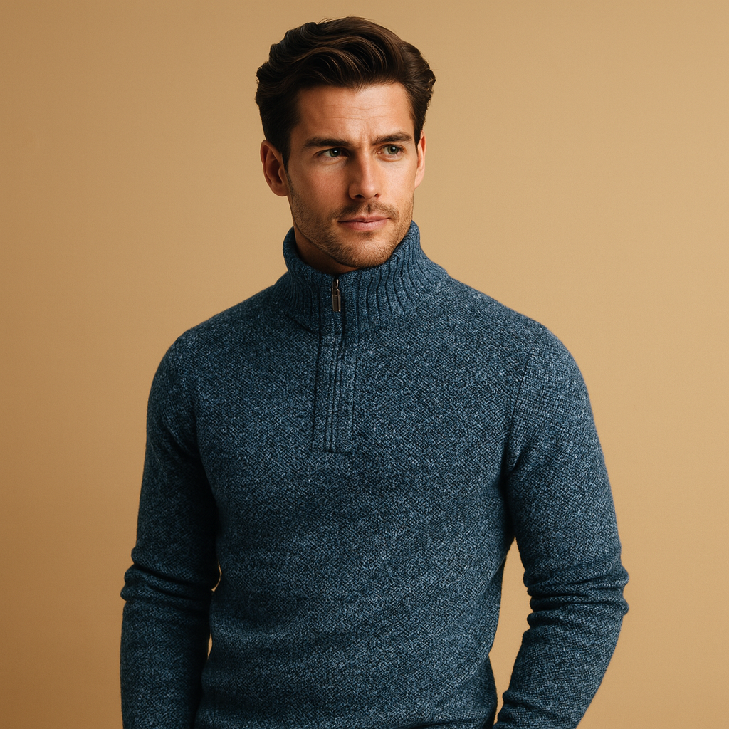 Men’s lightweight knit sweater with breathable fabric and timeless design, perfect for business or casual wear in autumn and winter.
