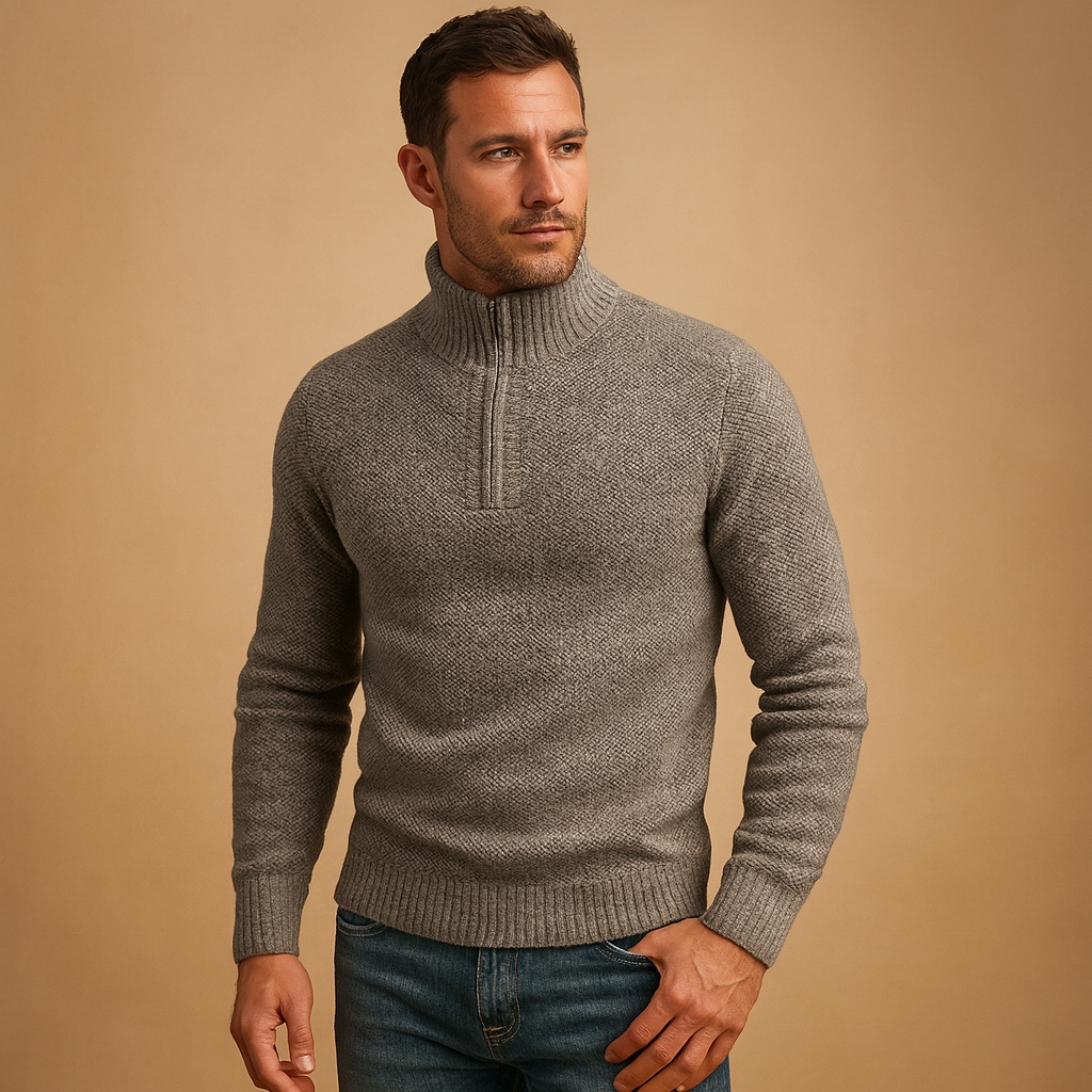Men’s lightweight knit sweater with breathable fabric and timeless design, perfect for business or casual wear in autumn and winter.