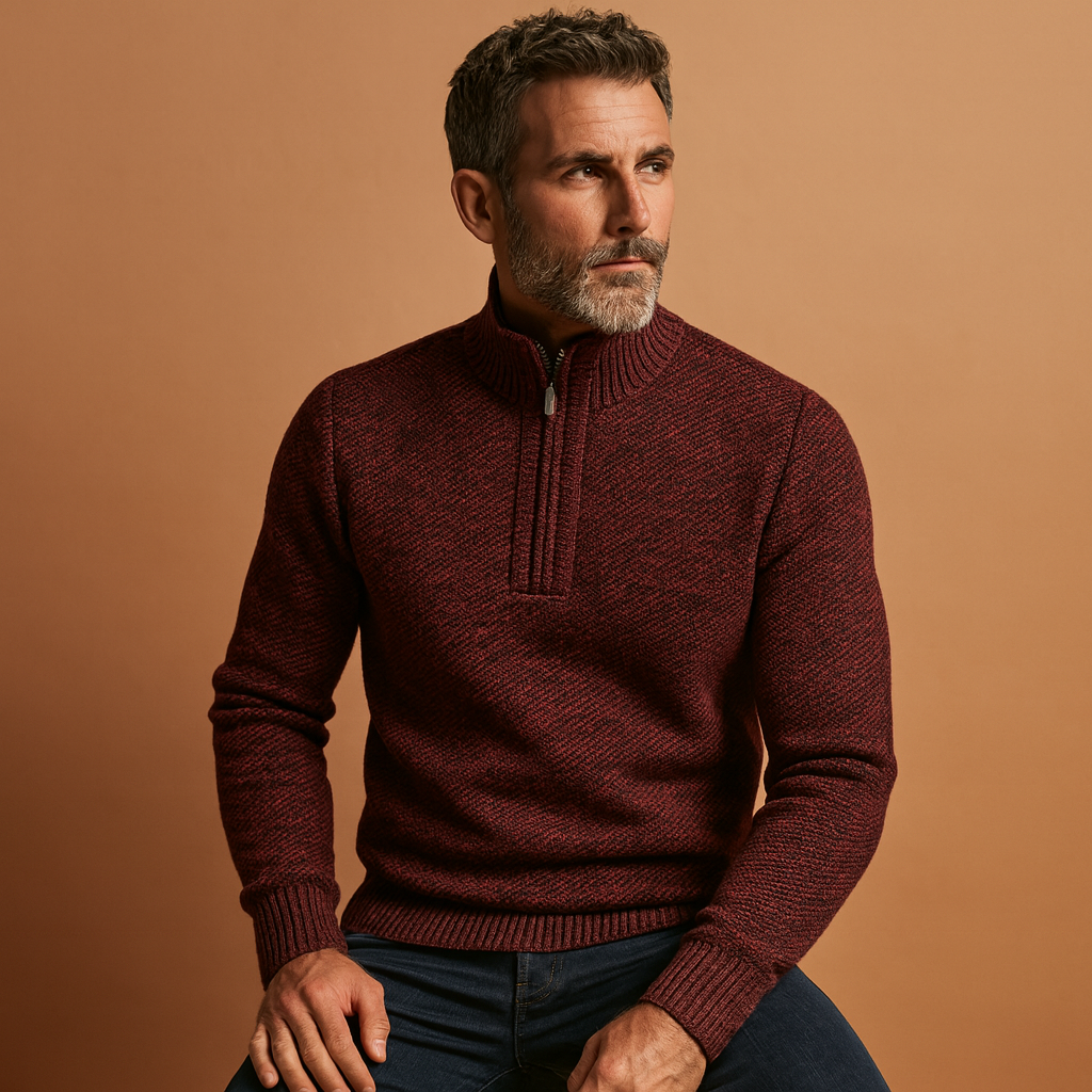 Men’s lightweight knit sweater with breathable fabric and timeless design, perfect for business or casual wear in autumn and winter.
