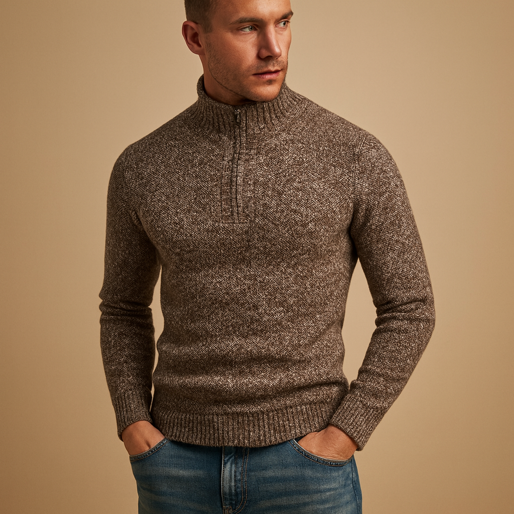 Men’s lightweight knit sweater with breathable fabric and timeless design, perfect for business or casual wear in autumn and winter.