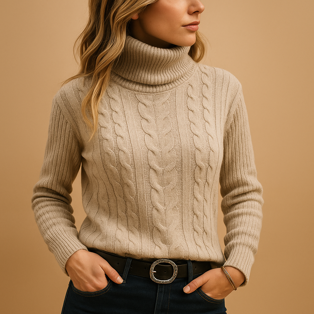 Lightweight turtleneck sweater for women with relaxed fit, minimalist design, and soft breathable fabric. Perfect for casual, office, or layered looks.
