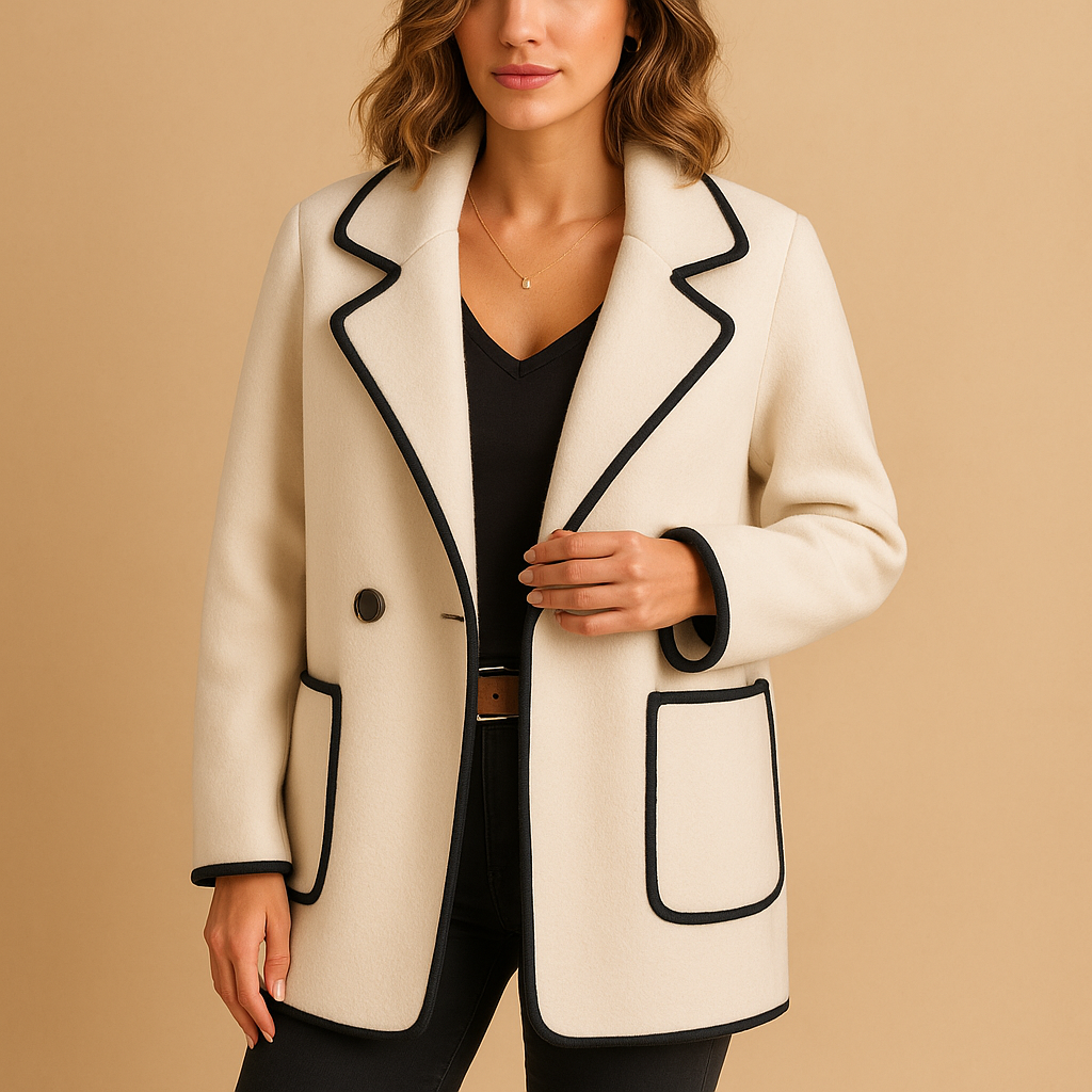 Lined casual women’s blazer with a modern fit, ideal for cooler days and versatile everyday styling.