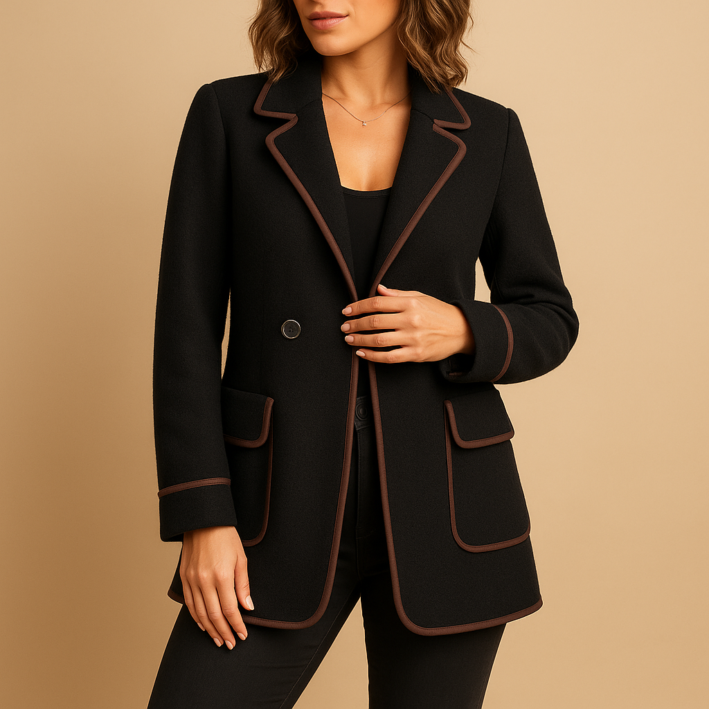 Lined casual women’s blazer with a modern fit, ideal for cooler days and versatile everyday styling.