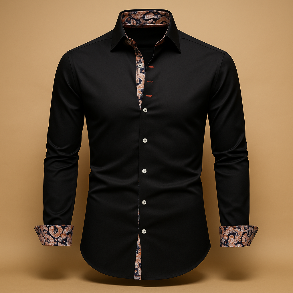 Men’s long sleeve dress shirt with a refined fit and modern look, perfect for formal and casual occasions.