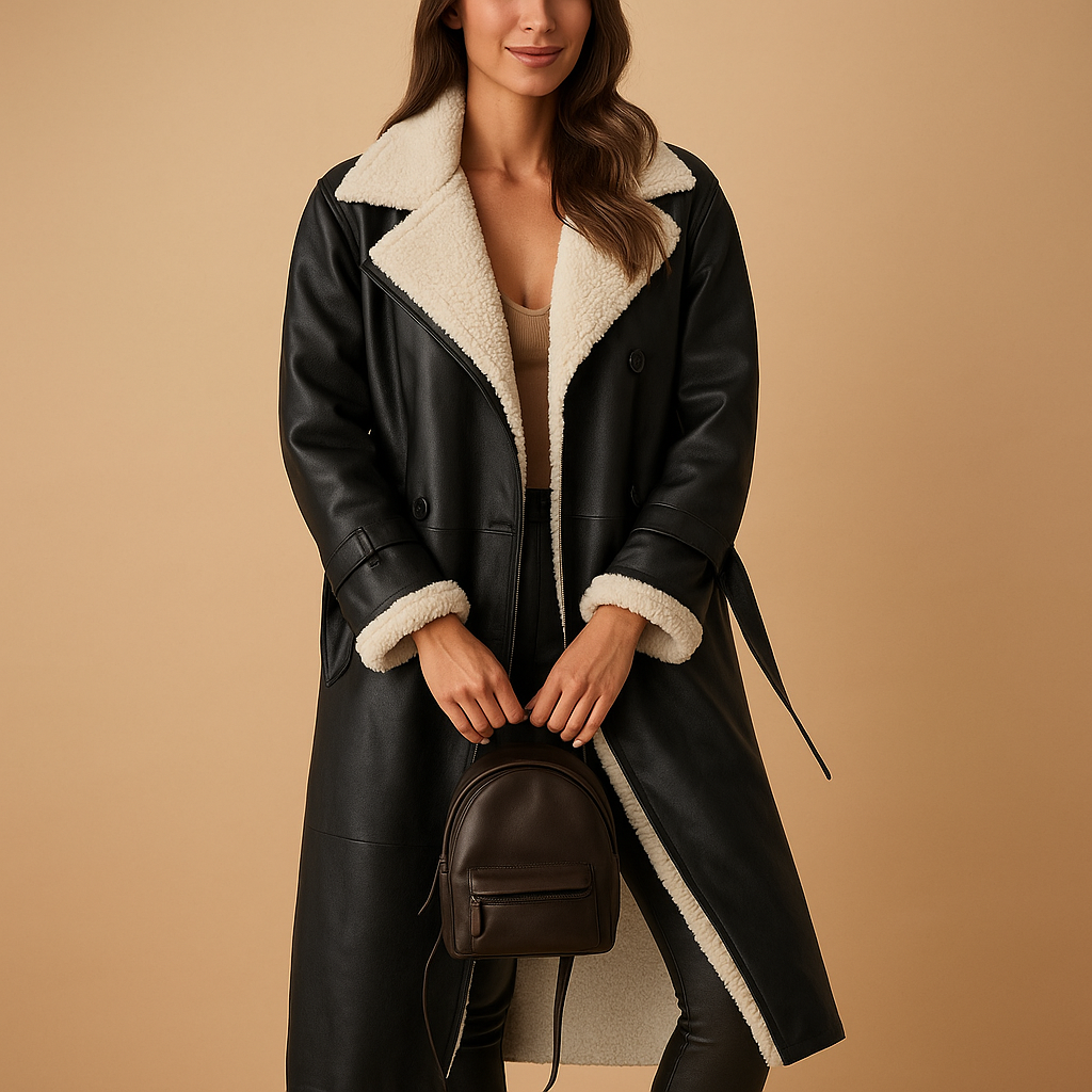 Women’s long winter coat with warm quilted lining and modern fit, suitable for cold days, daily wear, and weekend walks.