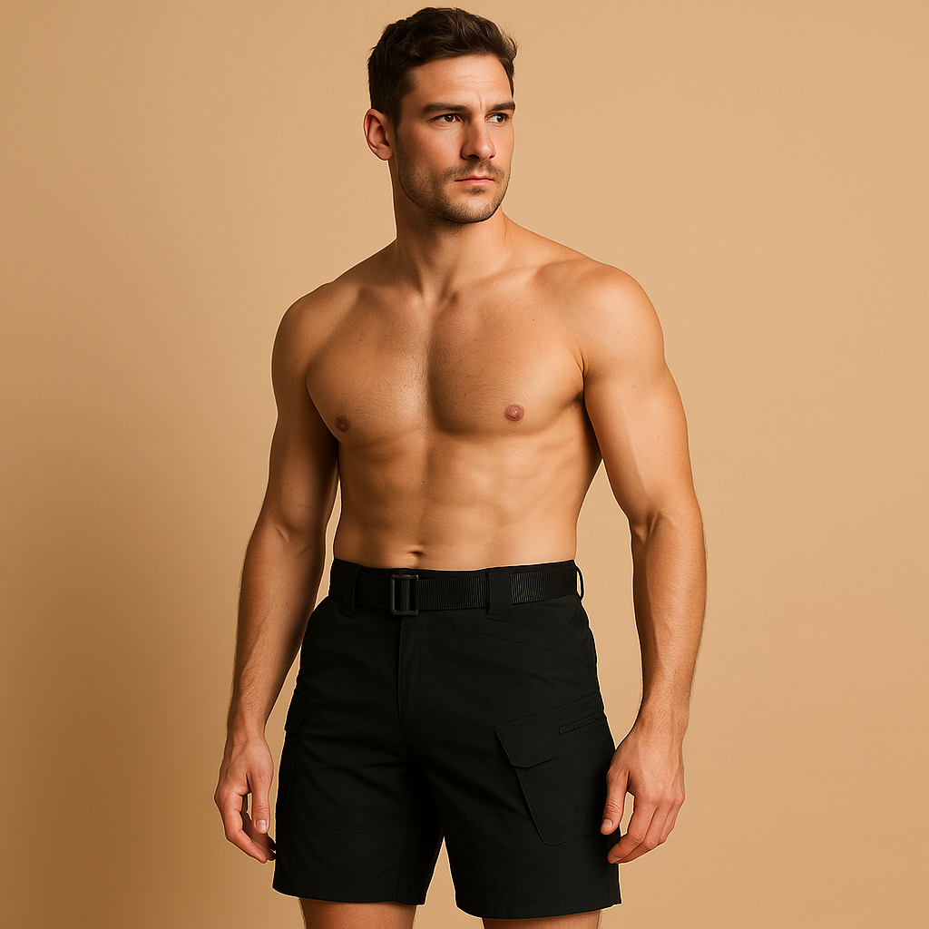 Men’s outdoor cargo pants with quick-drying fabric and multiple storage pockets, ideal for hiking, camping, and active outdoor use.