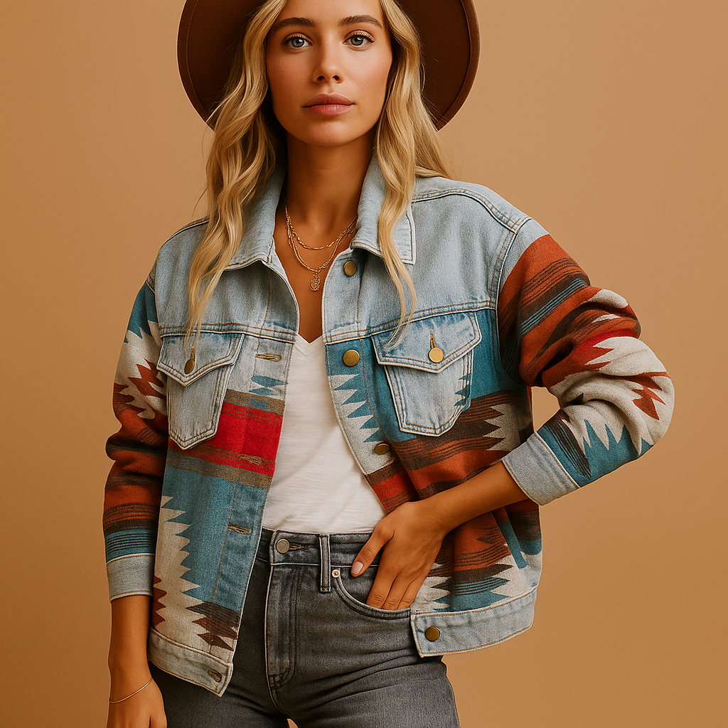 Women’s relaxed autumn jacket with a loose fit and trendy design, suitable for layering, daily wear, and casual seasonal outings.