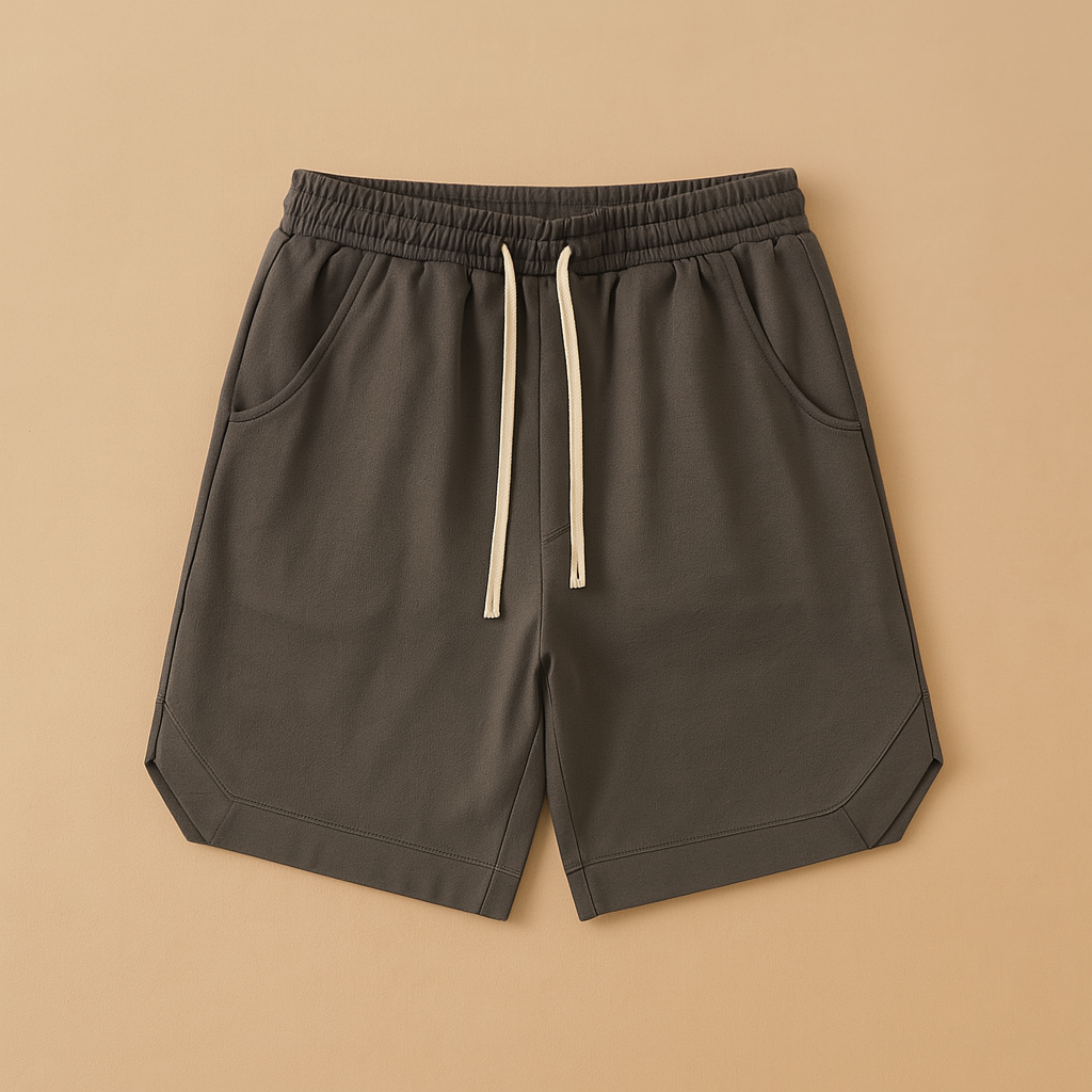 Men’s retro sport shorts with loose fit and elastic waistband in green, blue, gray, khaki, and black — perfect for sports, leisure, and outdoor activities.
