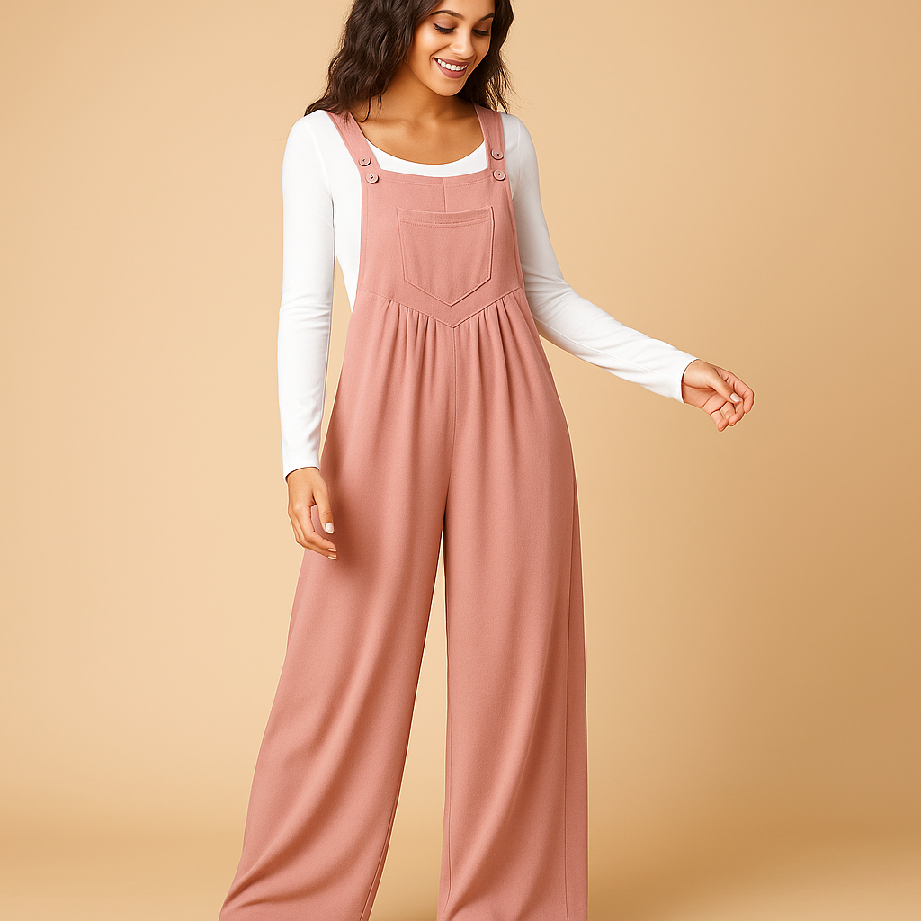 Women’s sleeveless casual jumpsuit with ruched design and pockets, ideal for everyday wear, weekend outings, and errands.