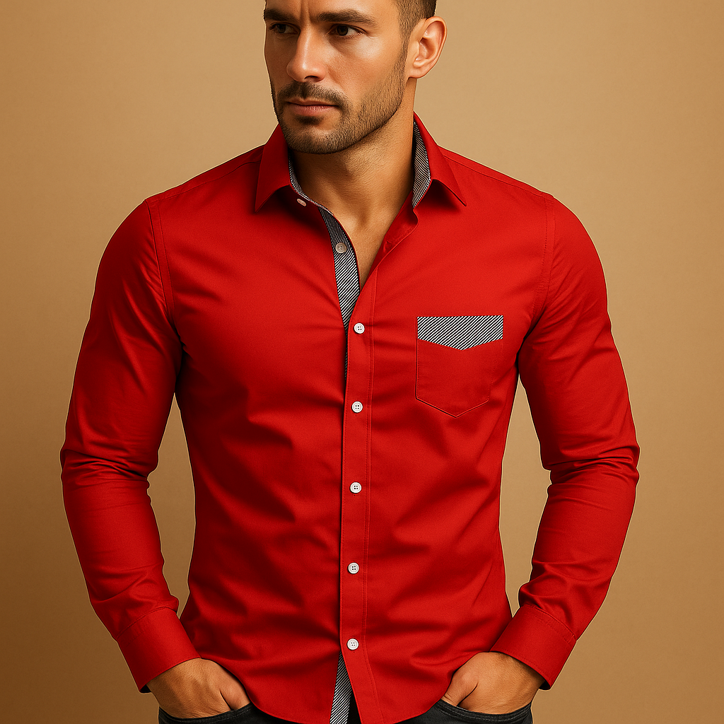 Men’s slim fit classic shirt with breathable fabric and timeless design, perfect for business and casual occasions.