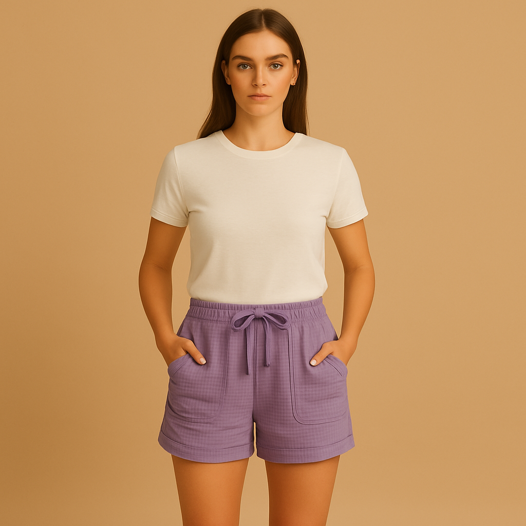 Women’s summer shorts with breathable fabric and timeless design, perfect for casual outings, chic summer evenings, or warm-weather adventures.