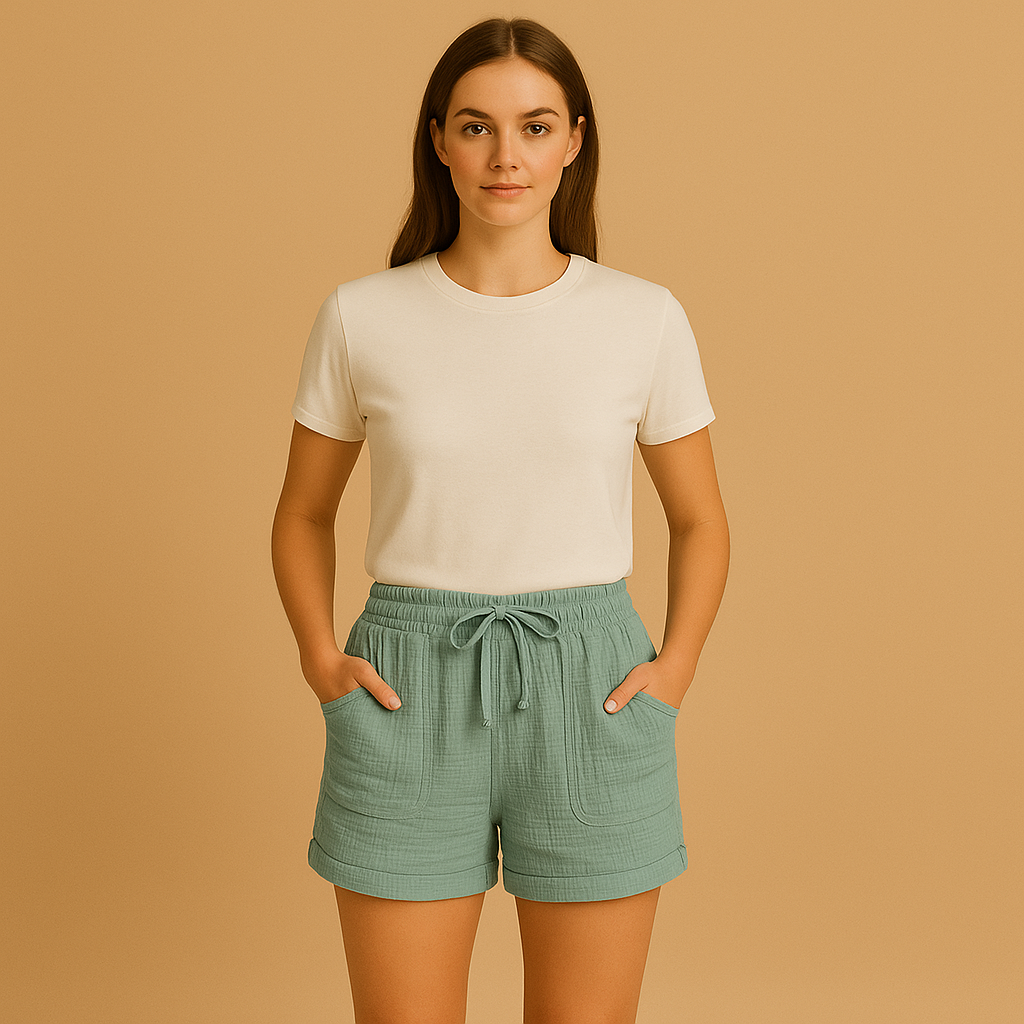 Women’s summer shorts with breathable fabric and timeless design, perfect for casual outings, chic summer evenings, or warm-weather adventures.