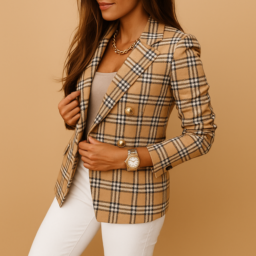 Tailored women’s blazer with elegant detailing and functional pockets, perfect for work, events, and stylish daily outfits.