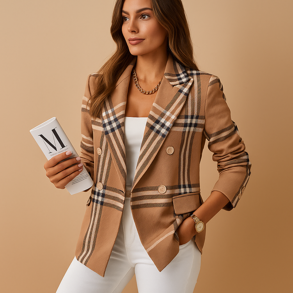 Tailored women’s blazer with elegant detailing and functional pockets, perfect for work, events, and stylish daily outfits.