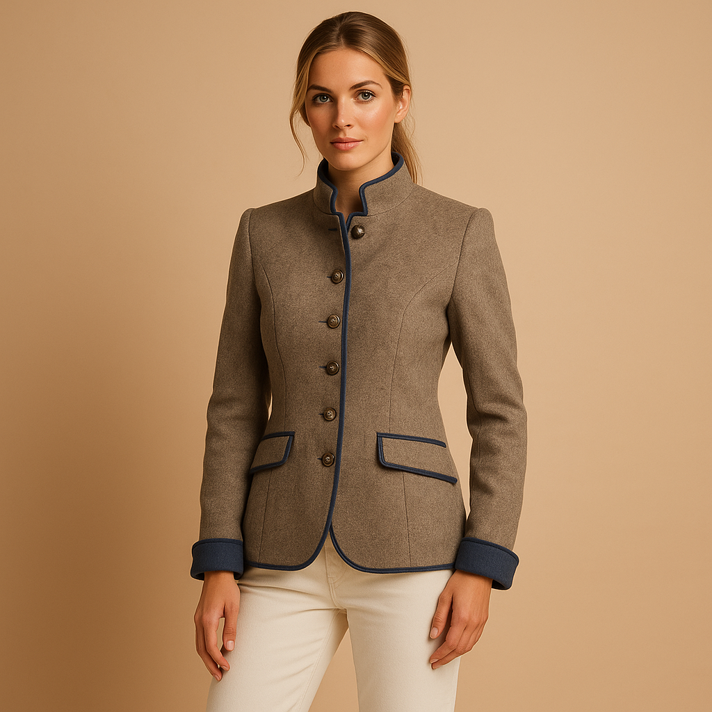 Tailored elegant women’s coat with a structured fit and refined design, suitable for professional wear and formal occasions.