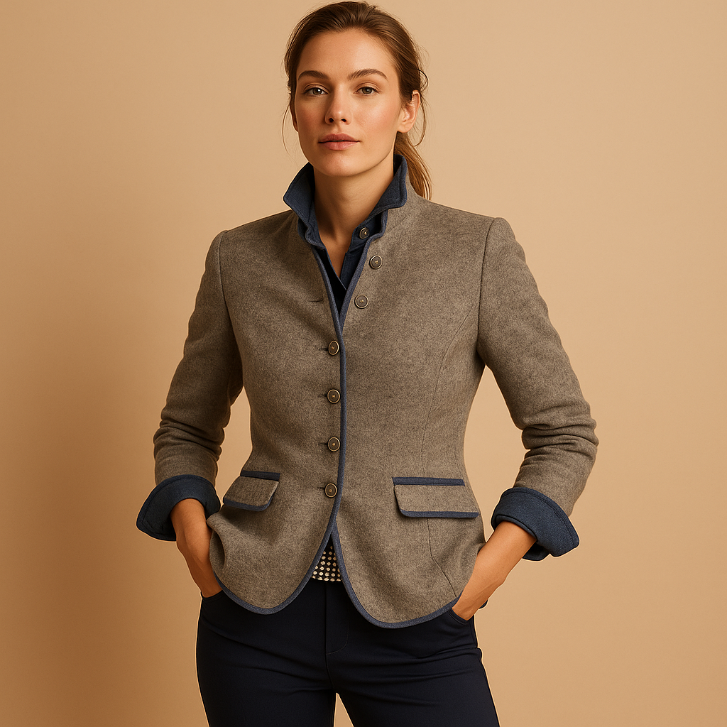 Tailored elegant women’s coat with a structured fit and refined design, suitable for professional wear and formal occasions.