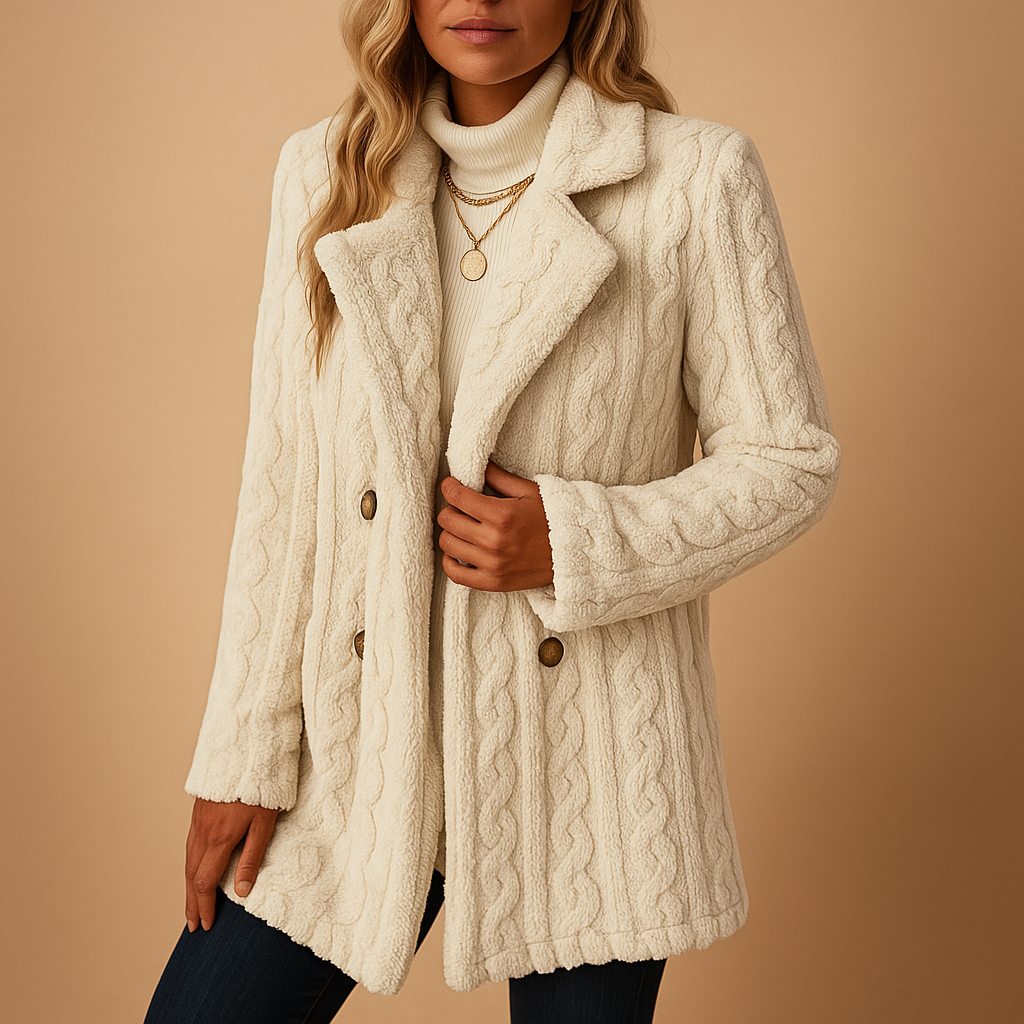 Women’s tailored winter coat with a fitted silhouette and elegant structured design, suitable for work, daily wear, and winter evenings.
