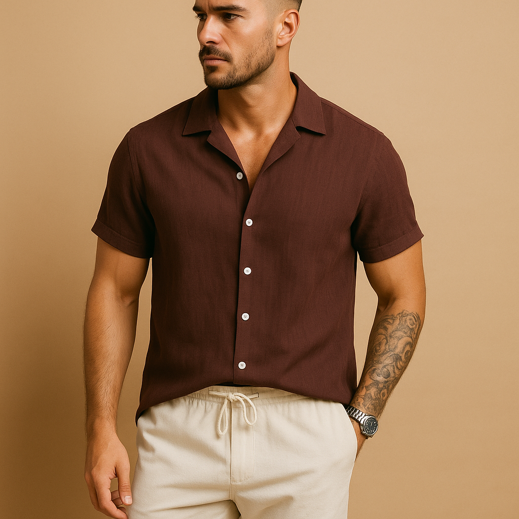 Men’s two-piece summer outfit set with lightweight design, perfect for casual outings, holidays, or semi-formal summer occasions.