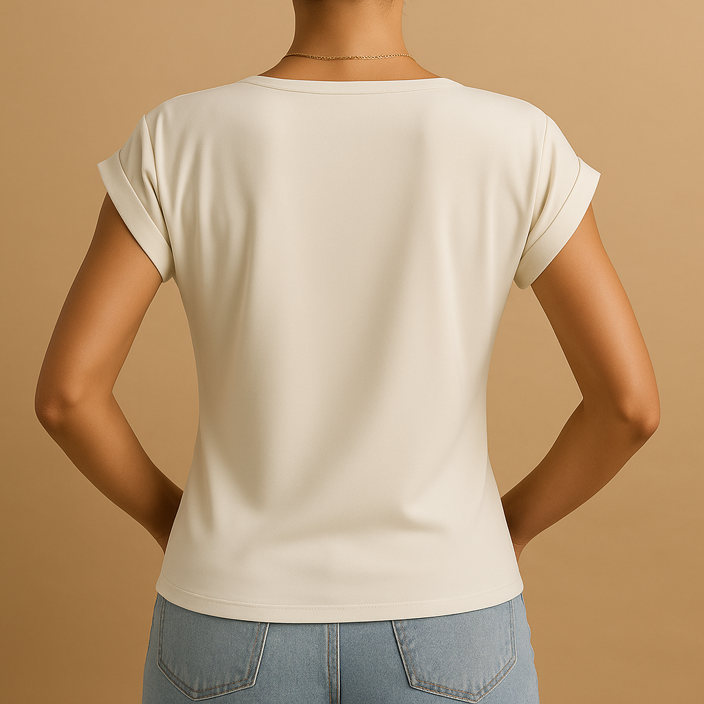 V-neck blouse for women with a lightly tailored fit, suitable for work, casual wear, and versatile everyday outfits.