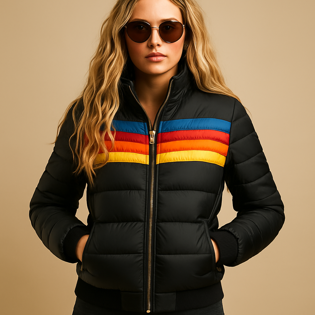 Women’s warm hooded winter coat with insulating lining and flattering fit, suitable for work, travel, festive occasions, and everyday winter wear.