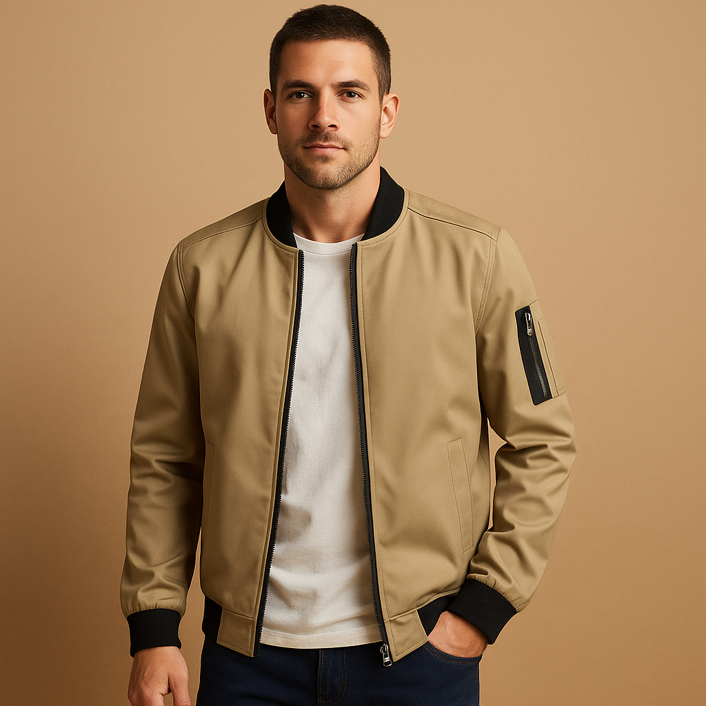 Stylish water-repellent summer jacket for men with timeless design, perfect for casual walks and formal occasions in any season.