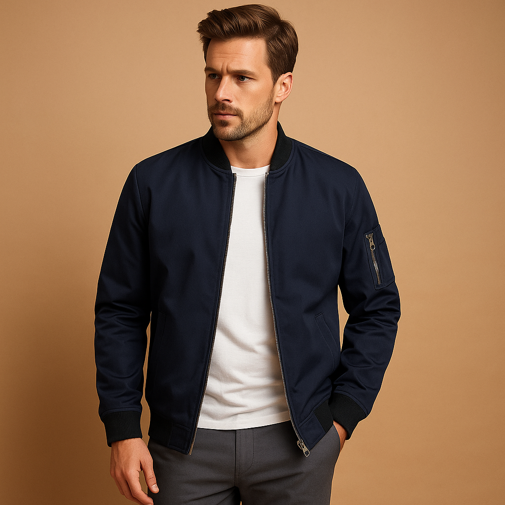 Stylish water-repellent summer jacket for men with timeless design, perfect for casual walks and formal occasions in any season.