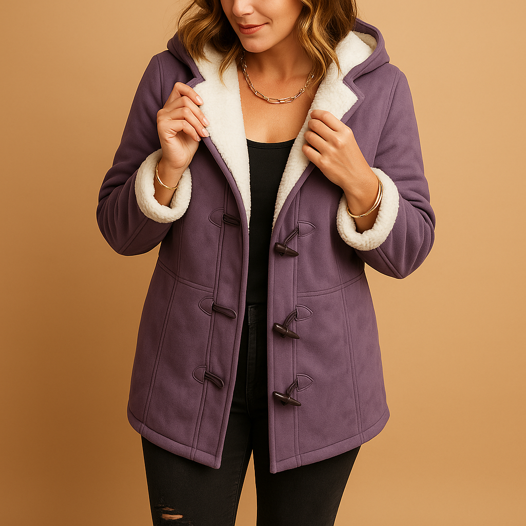 Women’s winter coat with thick lining, adjustable hood, and weather-resistant outer layer, suitable for everyday wear and winter outings.