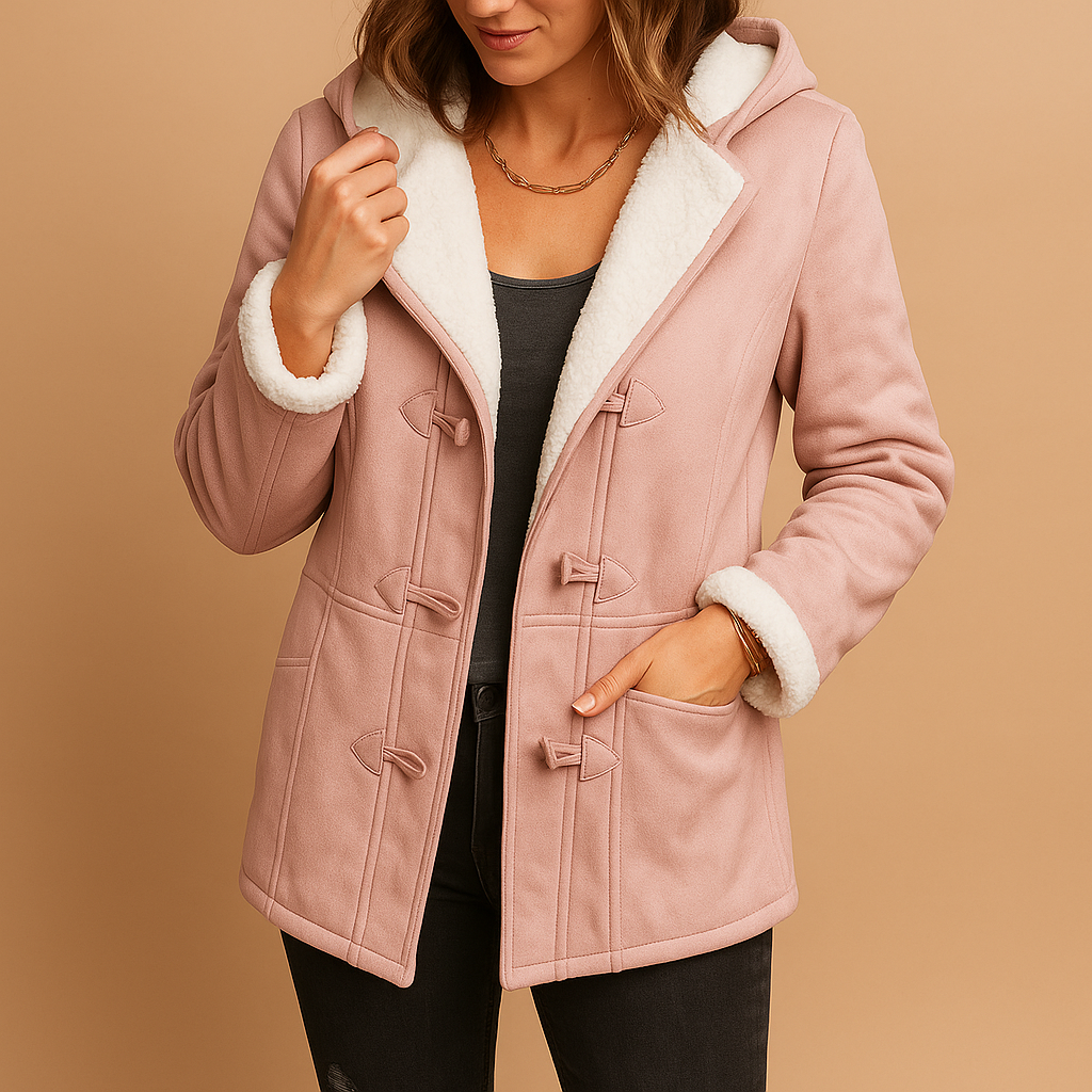 Women’s winter coat with thick lining, adjustable hood, and weather-resistant outer layer, suitable for everyday wear and winter outings.
