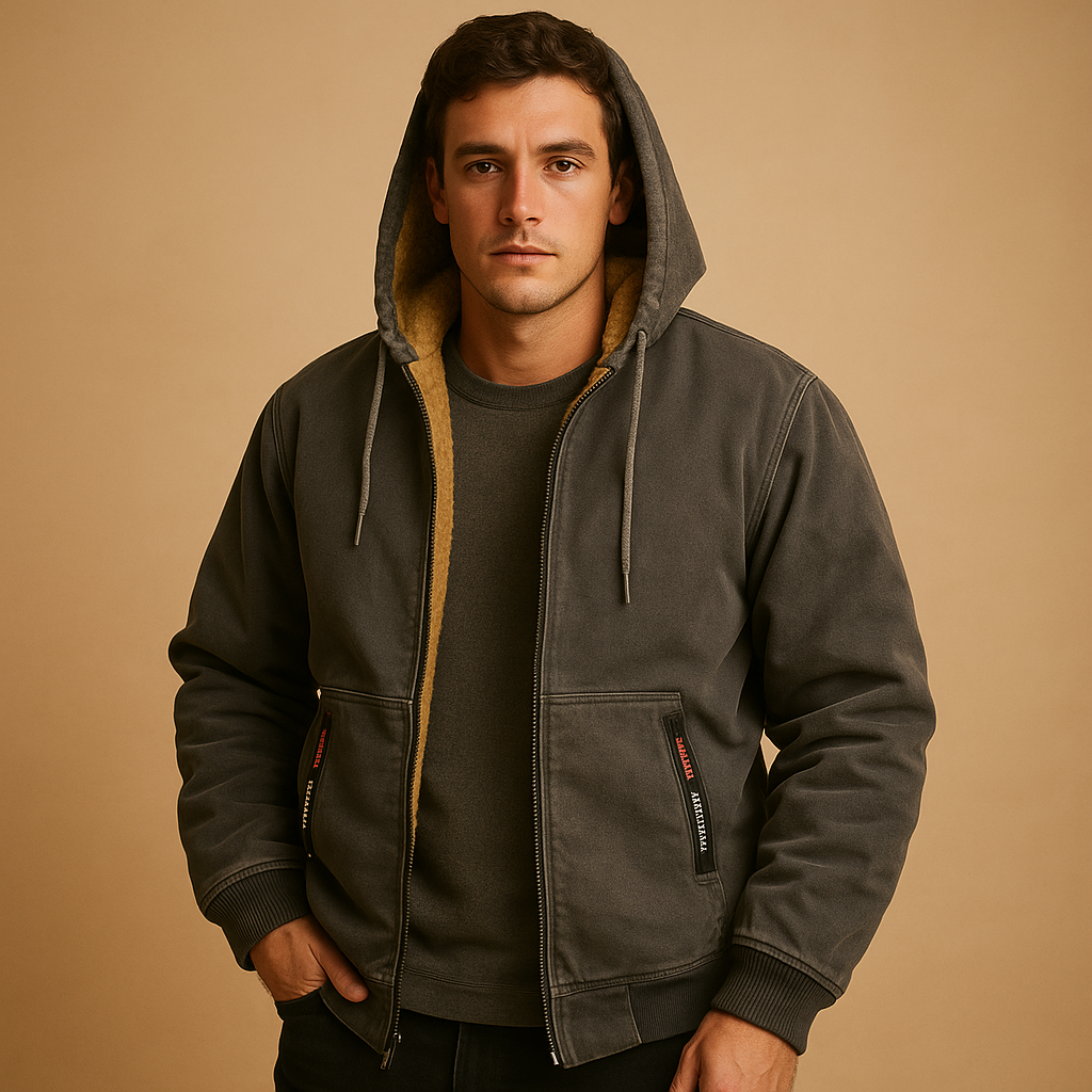 Zipped hoodie for men with adjustable hood and comfortable fit, perfect for casual outfits, outdoor activities, or daily wear.