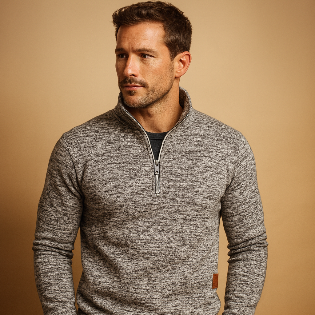 Comfortable zipped sweater for men with a modern look, available in multiple colors, perfect for casual and semi-formal wear in any season.