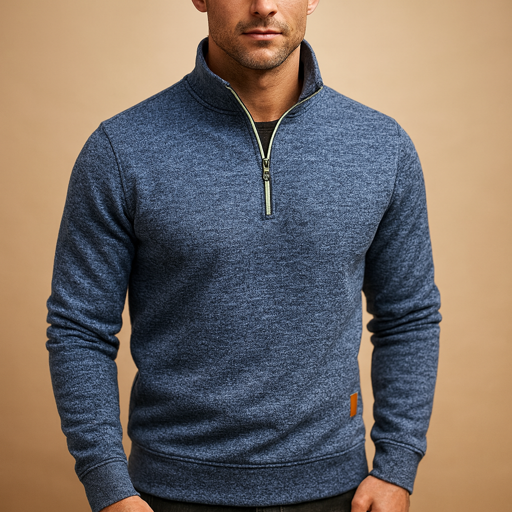 Comfortable zipped sweater for men with a modern look, available in multiple colors, perfect for casual and semi-formal wear in any season.