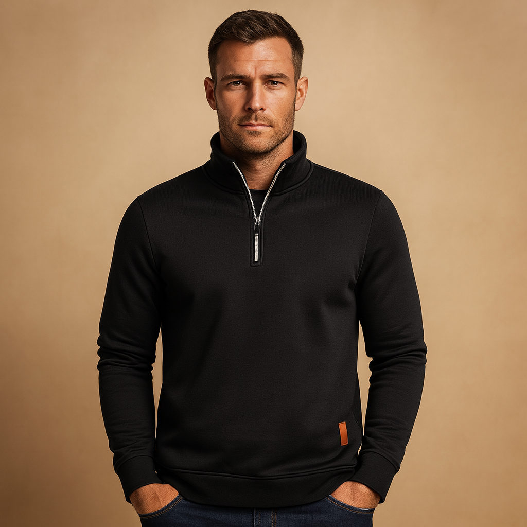 Comfortable zipped sweater for men with a modern look, available in multiple colors, perfect for casual and semi-formal wear in any season.